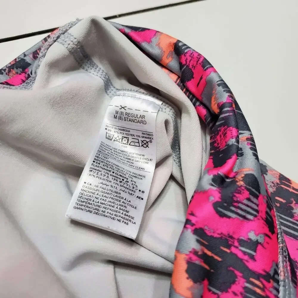 Old Navy Active Pant Girls Size 8 GoDry Hot Pink Leopard Legging Comfort Stretch